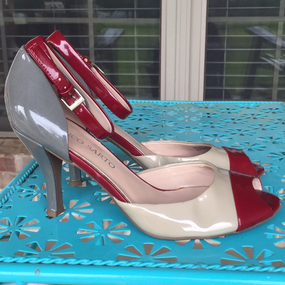 Franco Sarto Shoes - Franco Sarto Reeve Color Block PeepToe Anklet Heel
